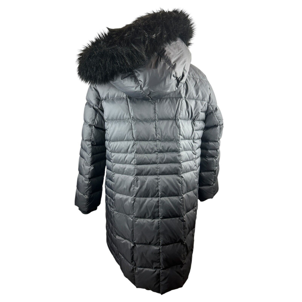 Talbots Faux Fur Hooded Down Puffer Coat Black Full Zip Plus Size 3XP 3X Petite - Picture 7 of 14
